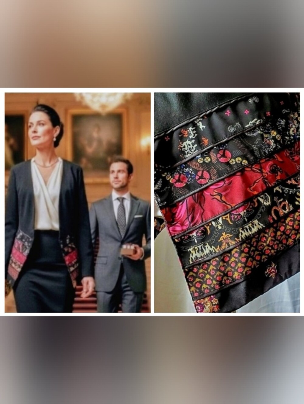 COLDWATER CREEK Open Front Jacket Beautiful Asian Design